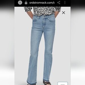 DKNY Flare Leg Raw Hem Light Blue Wash Jeans Size 14/32